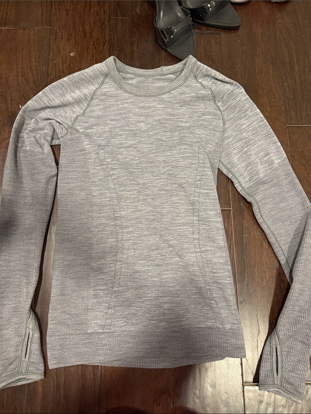 lululemon athletica Heathered Light Gray Seam-Detail Long Sleeve